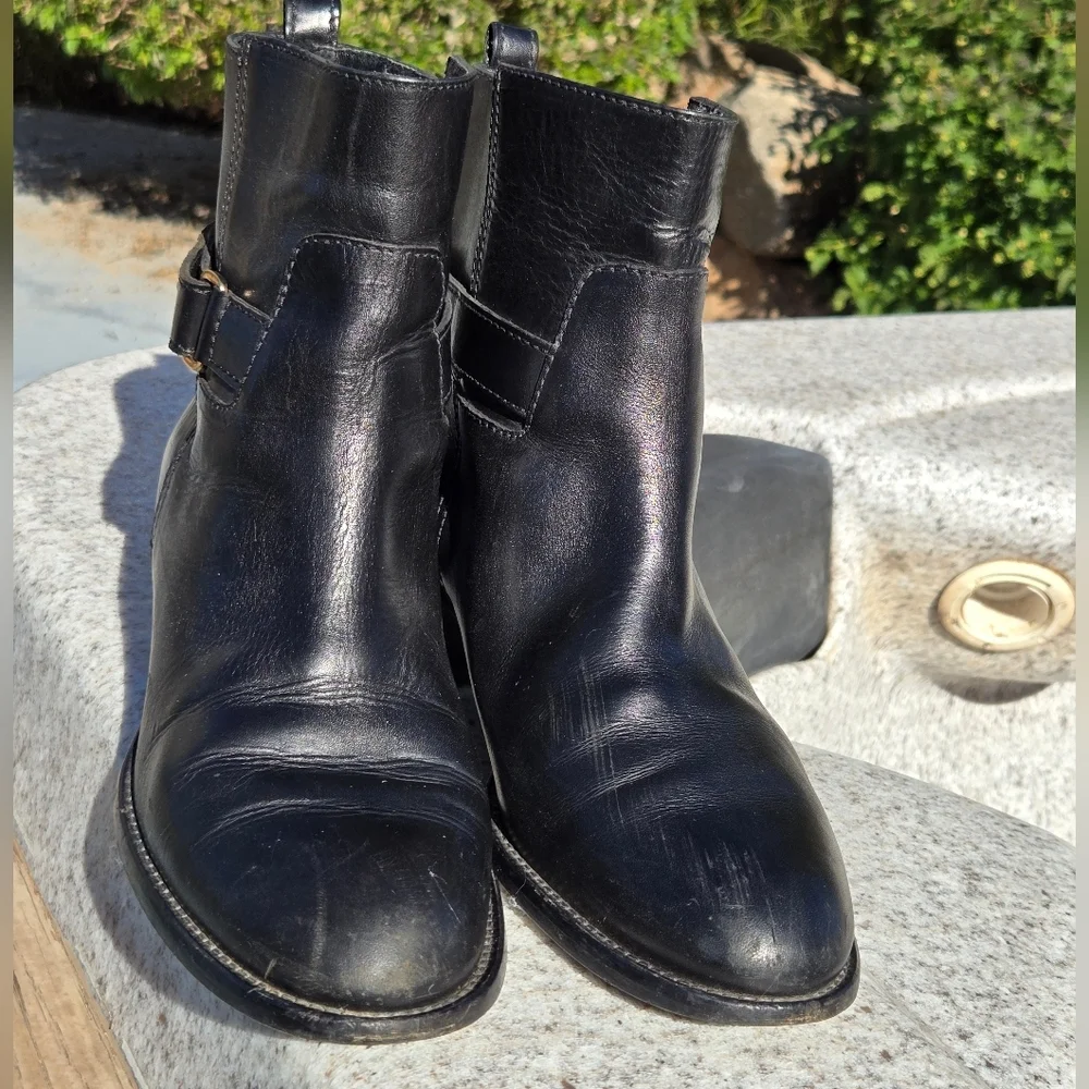 J.Crew Parker Leather Ankle Boots black #03011 size 9 - Picture 3 of 14